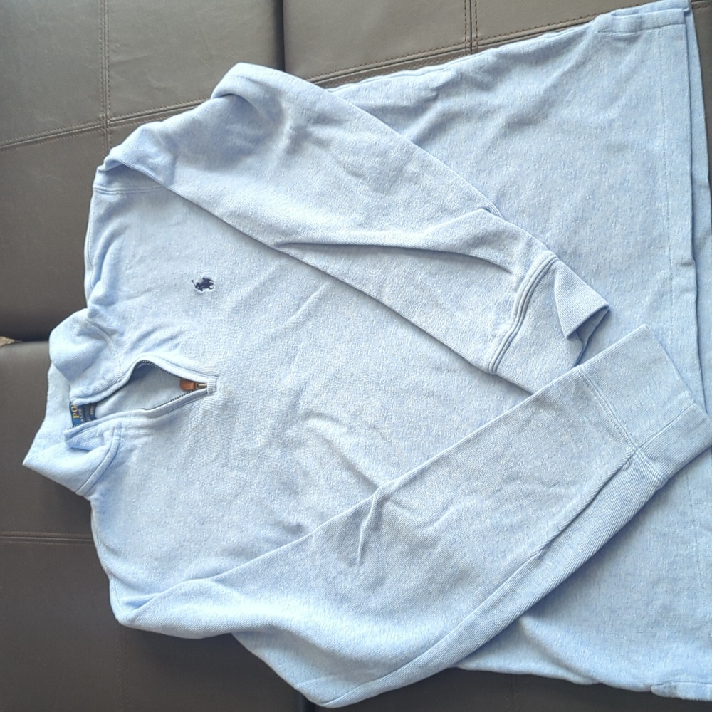 Ralph Blue Estate rib Quarterzip pullover